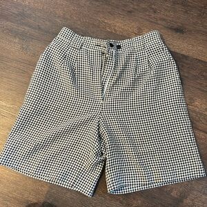 Black and white houndstooth shorts